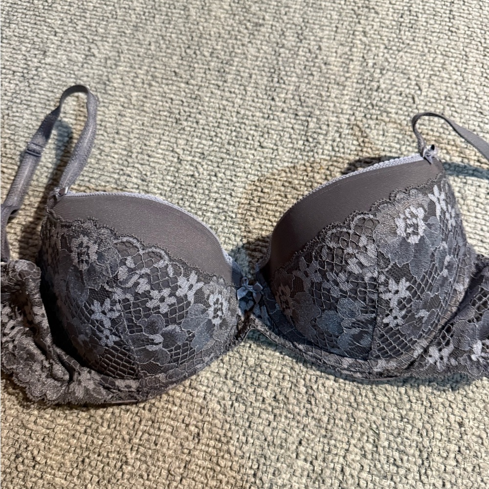 Adore Me Lace Underwire Bra - Gray